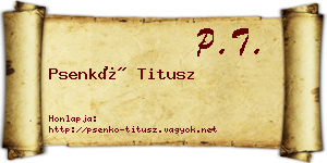 Psenkó Titusz névjegykártya